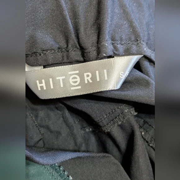 HITORII Street Pants, Lightweight, Outdoor, Black & Green, Buckle Belt, Size S - Picture 7 of 10